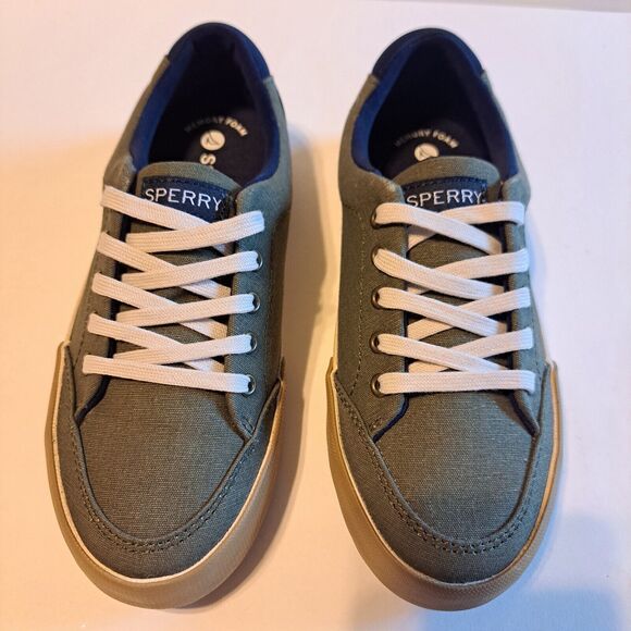 Sperry Unisex Child Harbor Tide Washable Sneaker Olive Green Kids Size 1.5 M US - Picture 11 of 14